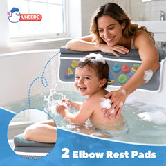 UNEEDE baby bath kneeler storage pockets keeps toys and essentials close