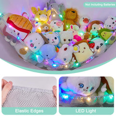 Unicorn Castle corner-storage net in large size fits many plush toys.