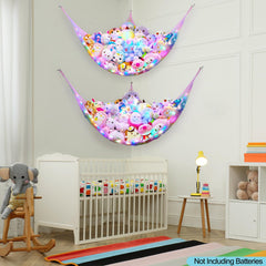 Unicorn Castle durable mesh hammock holds large plush toys without sagging