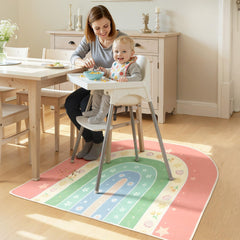 Unicorn Castle Splat Mat three-layer construction blocks leaks and stays put.