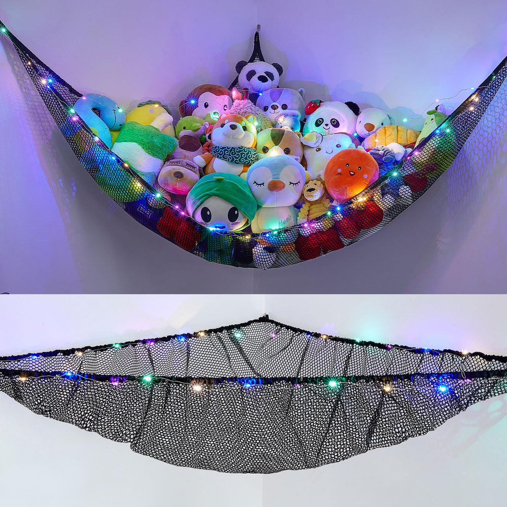 Unicorn Castle stuffed animals hammock front view demonstrates easy plush toy organization