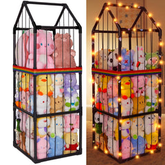 Unicorn Castle stuffed animals storage zoo neatly organizes plush toys.