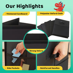 Uniency toy box folds flat for compact storage when not in use
