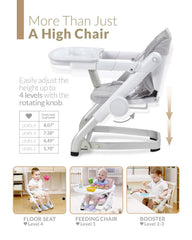 Unilove Feed Me swivel tray in use for quick in-and-out seating.