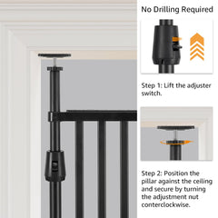 Unipaws cat gate with auto-closing mechanism in action after pass-through.