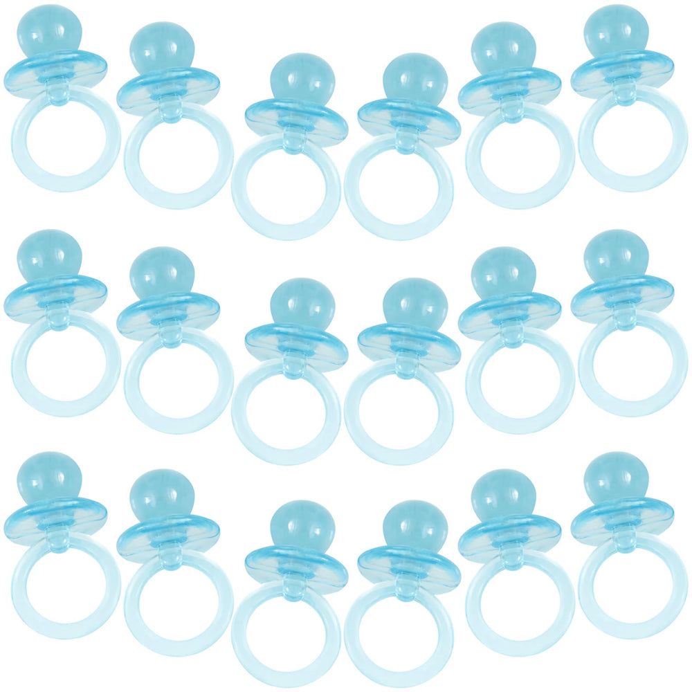 Unique blue pacifier charms for baby shower decor and loot bag filler.