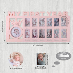 Unittype twelve-month slots frame for visual growth from newborn to year.