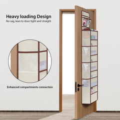 Univivi door organizer beige with two PVC pockets for bottles and small items