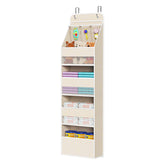 Univivi over door organizer beige full view showing generous shelf space