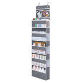 Univivi over door organizer with cosmetics pockets keeps vanity items tidy and accessible.