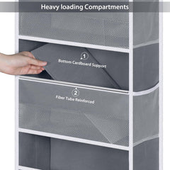 Univivi two-sided design with five large pockets and two PVC pockets for towels and diapers.
