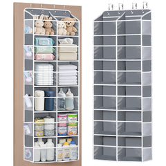 Univivi over-the-door organizer front view shows spacious six-tier design for decluttering
