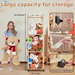 unlumm wooden-frame plush holder showcases durable pine wood for kid-friendly durability