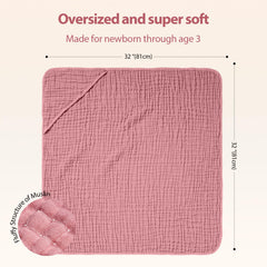 Unnivoll 32-by-32-inch hooded towel offering generous baby coverage