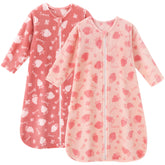 Unnivoll fleece baby sleep sack pink, cozy warmth for 6-12 months
