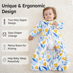 Unnivoll fleece baby sleep sack roomy fit supports leg movement and growth