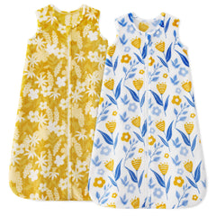 Unnivoll fleece sleep sack 18-24 months in yellow flower print offers cozy warmth for naps and nights