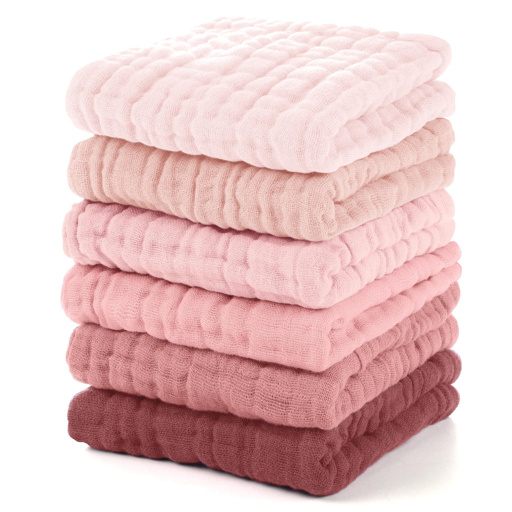 Unnivoll Muslin baby washcloths 6-pack soft fabric for gentle baths
