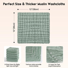 Unnivoll muslin baby washcloths sapphire blue delivering absorbent softness during bath time