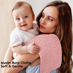 Unnivoll muslin close-up shows six-layer absorbent weave for spills.