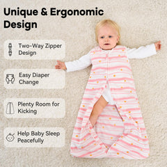 Unnivoll sleep sack top-zip guard protects delicate chin during zipping.