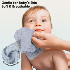 Unnivoll soft marshmallow-touch washcloths in gradient blue
