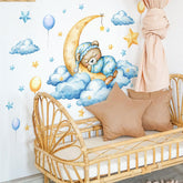 Unonede Bear on Moon wall sticker adds calming nursery decor for peaceful bedtime