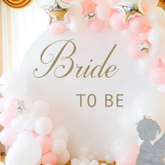 Unonede Bride to Be decal backdrop adds elegant, ready-to-stick decor.