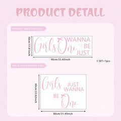 Unonede pink bow backdrop adds charm to a first birthday party