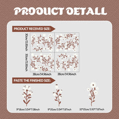 Unonede four-sheets of flowers decal collection enhances DIY wall art options.