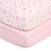 UOMNY Butterfly Flower Crib Sheet fabric close-up for baby softness