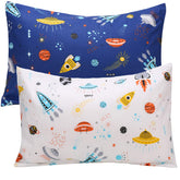 UOMNY space toddler-pillowcases 13x18 on bed for restful sleep.