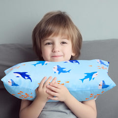UOMNY turtle and shark 14x19 pillowcase versatile travel cover for toddlers