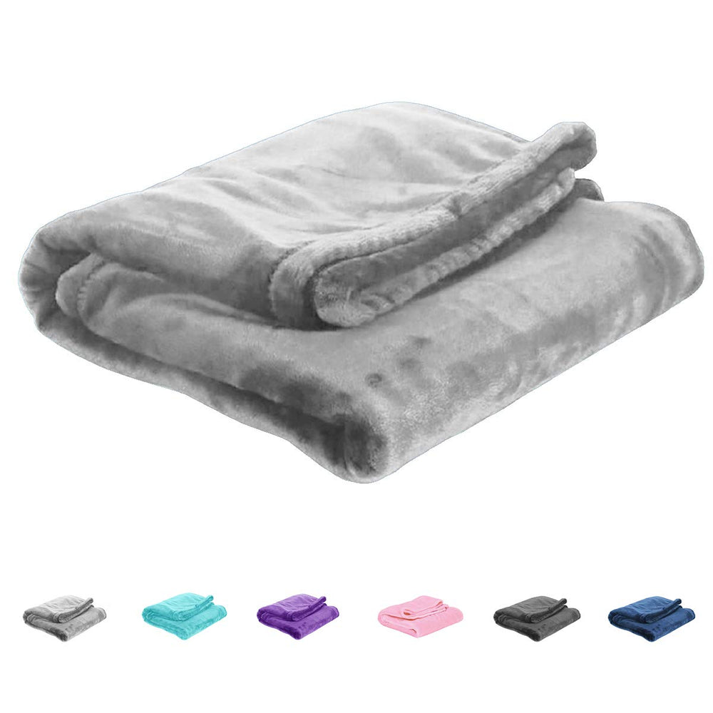 UOZZI BEDDING all-season gray flannel fleece baby blanket soft and cozy for crib use