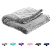 UOZZI BEDDING all-season gray flannel fleece baby blanket soft and cozy for crib use
