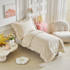 UOZZI Bedding ruffled lace pillowcase with gentle fabric for toddlers
