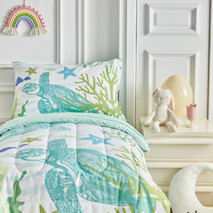 UOZZI BEDDING sea turtle pillowcase with reversible design for easy use.