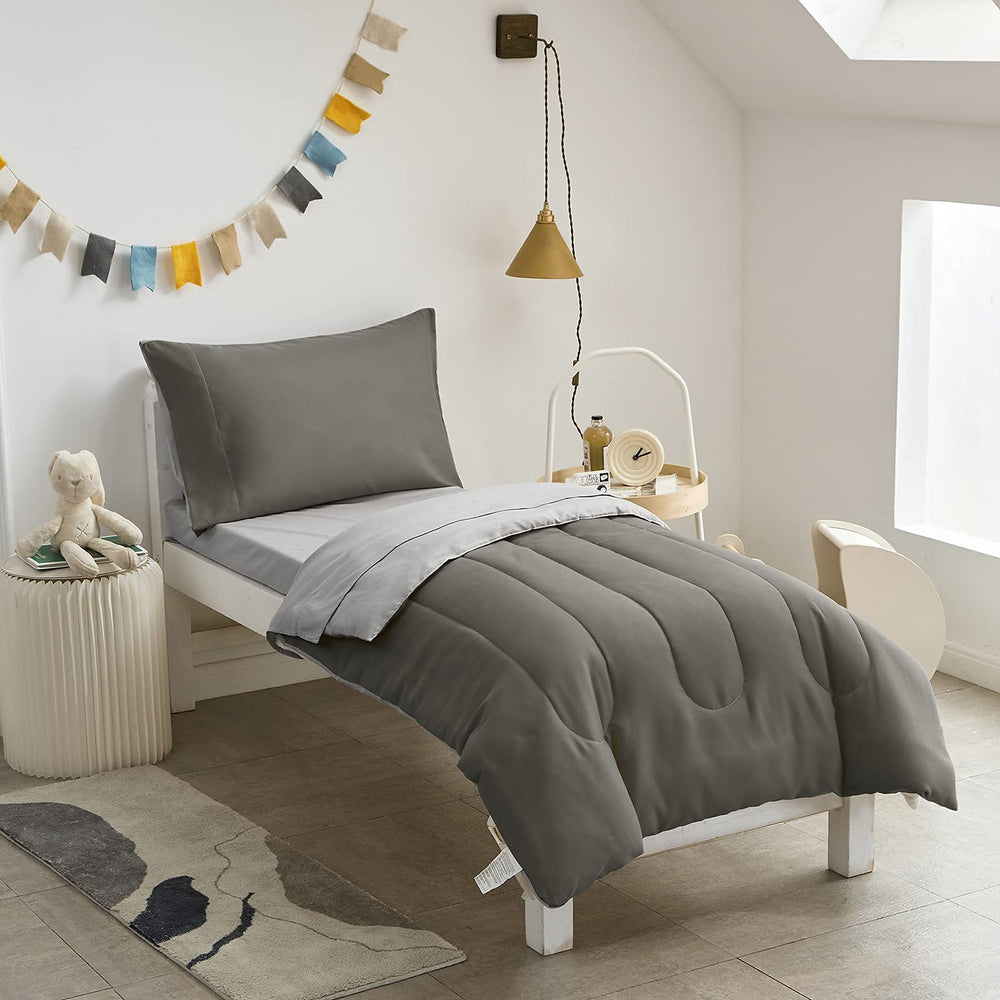 UOZZI BEDDING dark gray comforter adds cozy warmth for toddlers