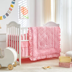 UOZZI Bedding tufted ruffle crib comforter adds cozy, stylish appeal