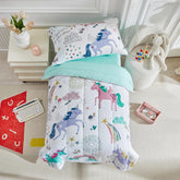 UOZZI Bedding unicorn comforter close-up shows soft microfiber for gentle sleep