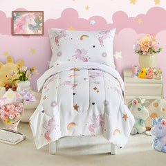 UOZZI BEDDING unicorn toddler comforter with playful unicorn print for bedtime magic