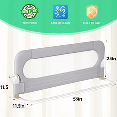 Close-up of the reinforced anchor safety system on the UPGOGO bed rail