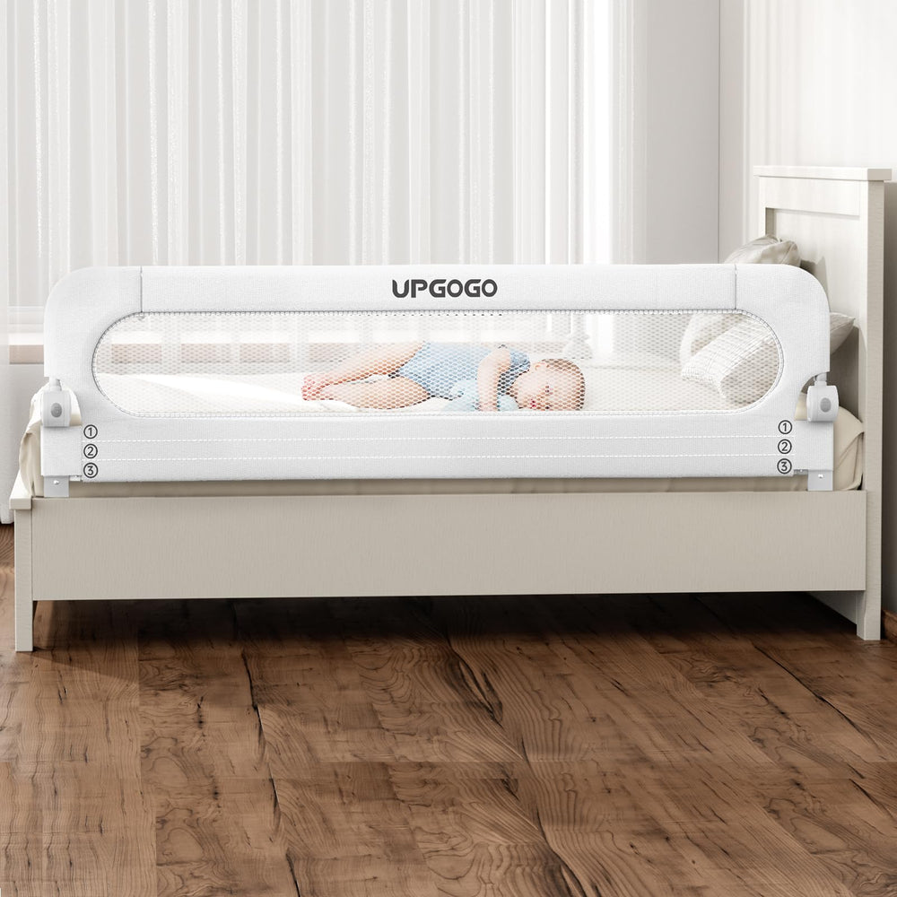 UPGOGO folding bed rail for toddlers overview showing size and fit