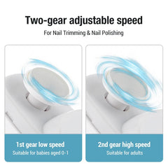 Upgraded electric nail clipper 3-in-1 two-speed design for adults and kids.