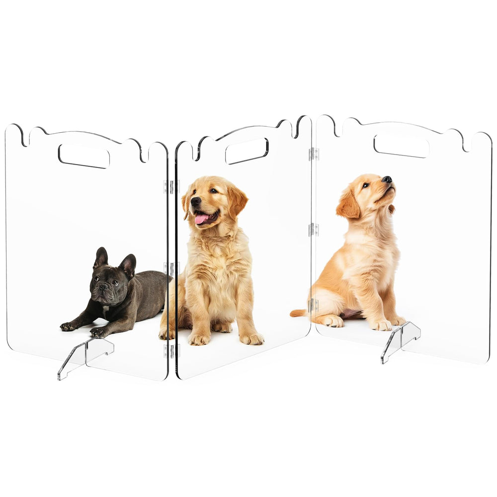 Upitry Clear Acrylic Gate in 60-inch three-panel setup for doorways.