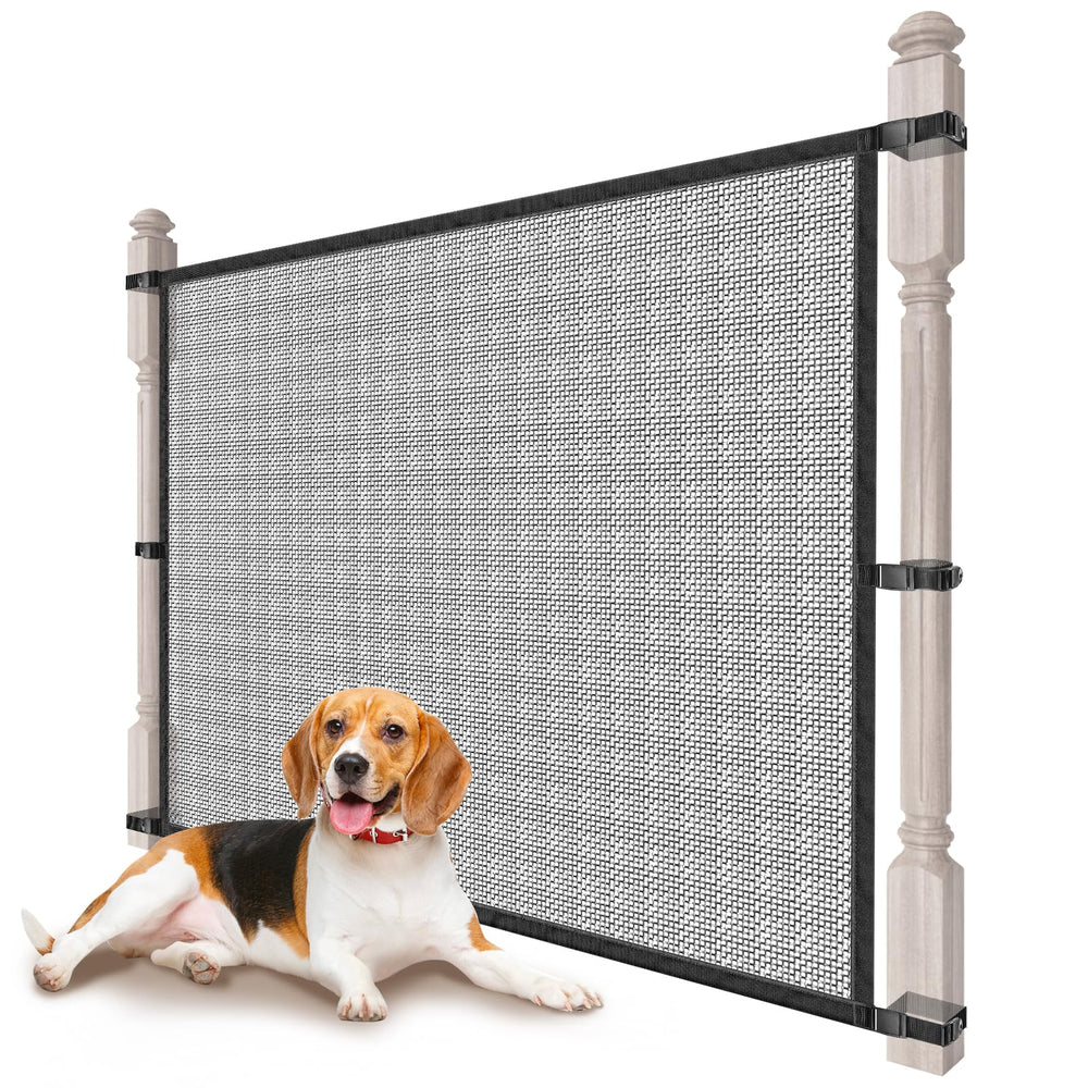 Upitry dog pet mesh gate stairs assembly demonstrates quick, tool-free setup.
