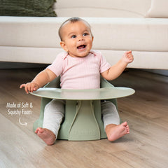 Upseat booster seat with tray for easy meals and snacks.