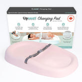 Upseat changing pad non-slip grip keeps baby secure during diaper changes.