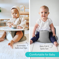 Soft foam cushions provide gentle support for baby during use.