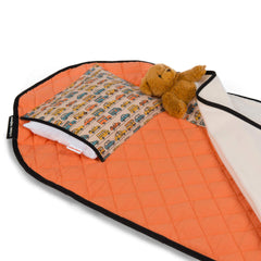Urban Infant nap mat with removable pillow for machine-washable convenience.